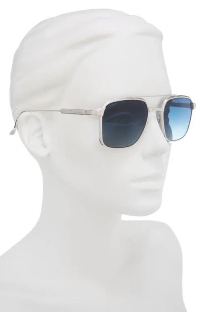 Cartier 54mm Rectangular Gradient Sunglasses In Blue