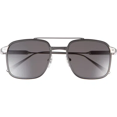 Cartier 54mm Rectangular Gradient Sunglasses In Metallic