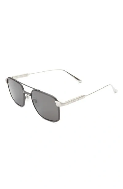 Cartier 54mm Rectangular Gradient Sunglasses In Metallic