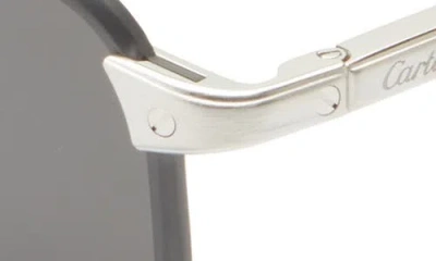 Cartier 54mm Rectangular Gradient Sunglasses In Metallic