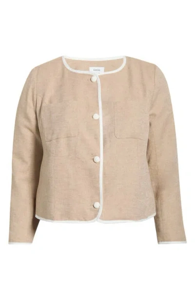 Cece Contrast Trim Jacket In Multi