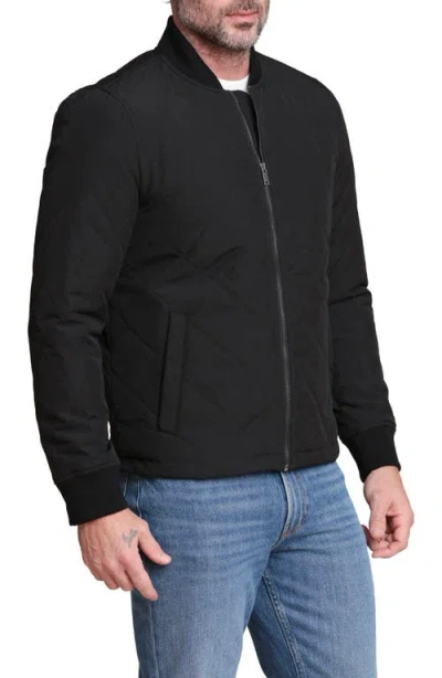 Bagatelle Quilted Bomber Jacket In Black