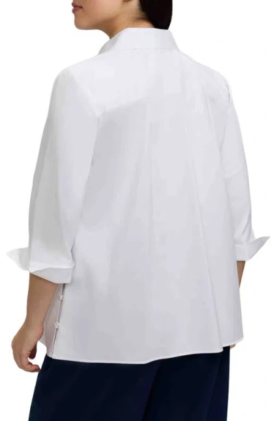 Foxcroft Beatrice Side Button Shirt In White
