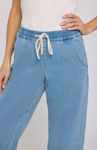 Nydj Relaxed Drawstring Pull On Denim Pants In Blue