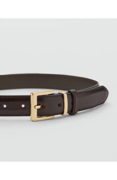 Mango Leather Belt In Brown
