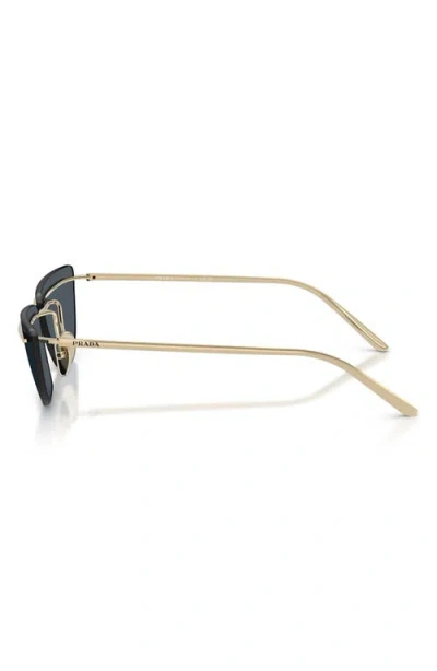 Prada 0pr C52s Angular Metal Frame Sunglasses In Gray