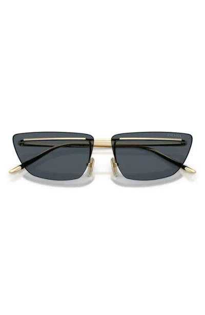 Prada 0pr C52s Angular Metal Frame Sunglasses In Gray