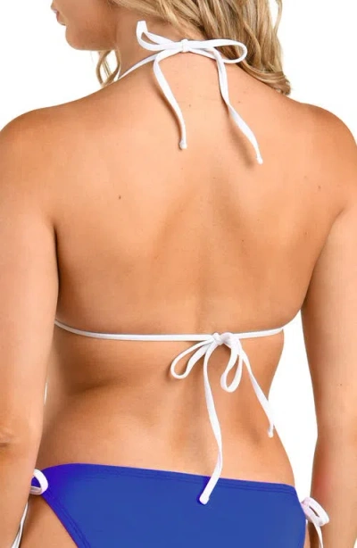 Citrus Solid Triangle Bikini Top In Blue