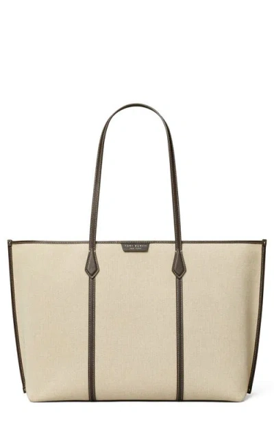Tory Burch Perry Canvas Tote Bag Work Style In Nude