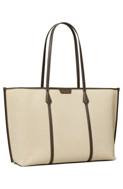 Tory Burch Perry Canvas Tote Bag Work Style In Nude