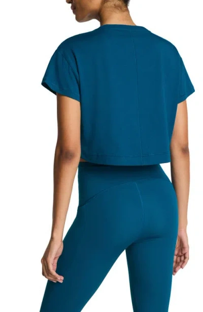 Spanx Cropped Tee In Blue