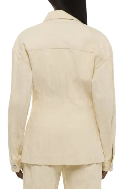 Helmut Lang Metallic Crushable Crinkle Denim Jacket In Neutral