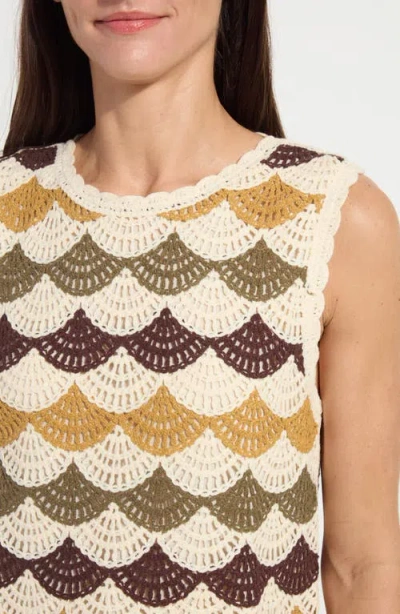 Lyssé Lysse Faye Scallop Edge Cotton Blend Shell Top In Multi