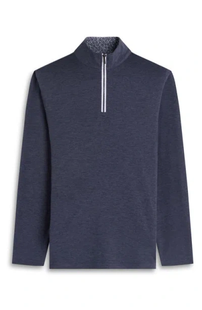 Bugatchi Mélange Quarter Zip Pullover In Multi