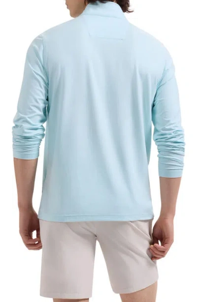 Bugatchi Mélange Quarter Zip Pullover In Blue
