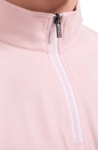 Bugatchi Mélange Quarter Zip Pullover In Pink