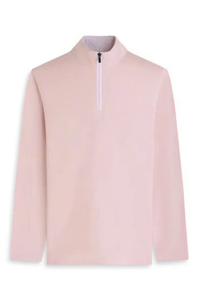 Bugatchi Mélange Quarter Zip Pullover In Pink