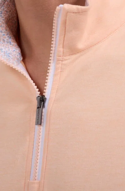 Bugatchi Mélange Quarter Zip Pullover In Pink