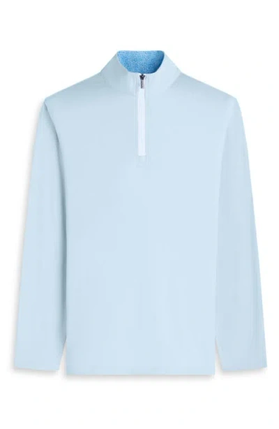 Bugatchi Mélange Quarter Zip Pullover In Blue