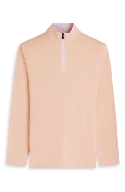 Bugatchi Mélange Quarter Zip Pullover In Pink
