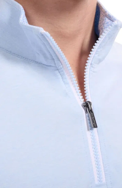 Bugatchi Mélange Quarter Zip Pullover In Brown