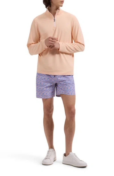 Bugatchi Mélange Quarter Zip Pullover In Pink