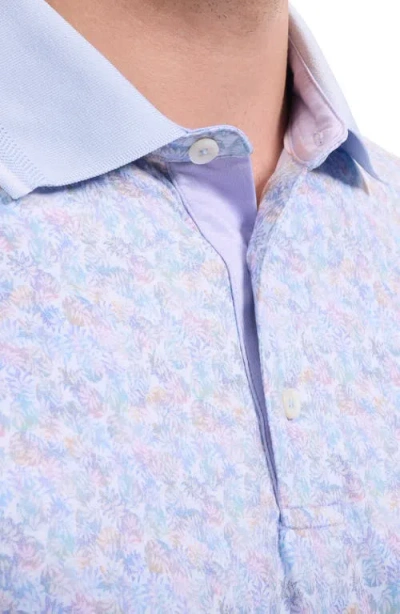 Bugatchi Three-button Performance Polo In Blue