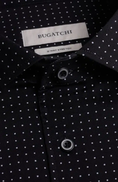 Bugatchi Devon Ooohcotton® Micro Dot Print Button-up Shirt In Black