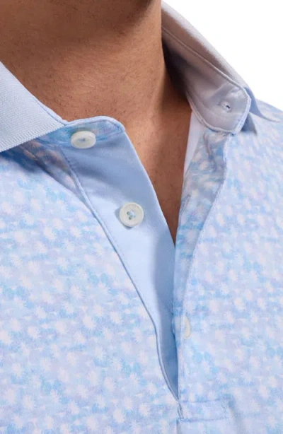 Bugatchi Three-button Performance Polo In Blue