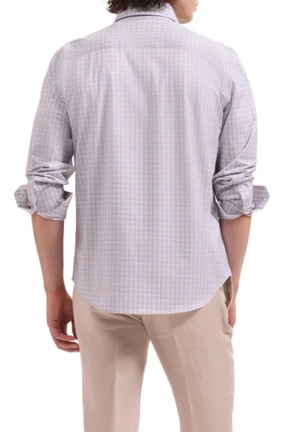 Bugatchi Devon Ooohcotton® Shadow Plaid Button-up Shirt In White