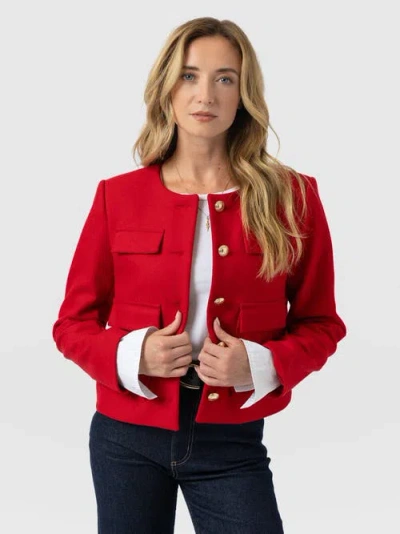 Saint + Sofia Colette Jacket In Red