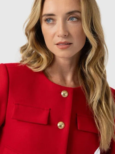 Saint + Sofia Colette Jacket In Red