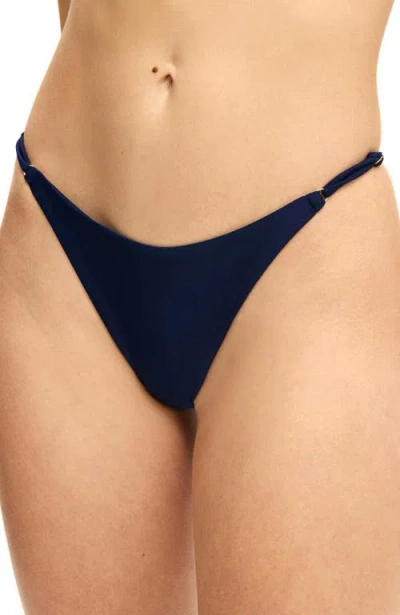 Body Micro String Thong Bikini Bottom In Blue
