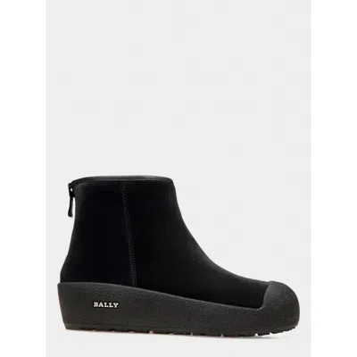 Bally Platform Leather Ankle Boots In Black