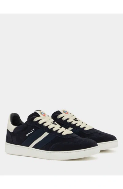 Bally Casual Round Toe Low Sneakers With Stripe In Blue