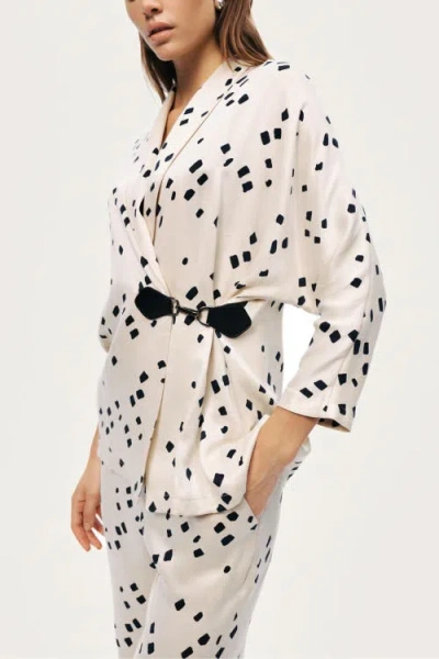 Nocturne Printed Wrap Jacket In White