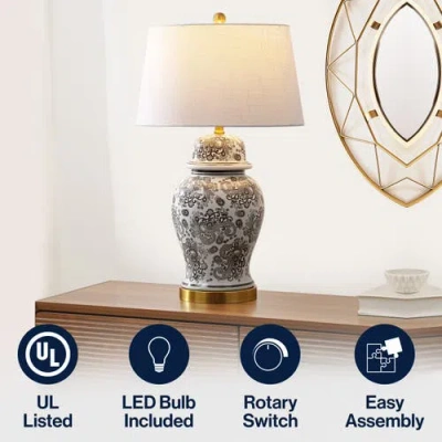 Jonathan Y Ellis Chinoiserie Ceramic Led Table Lamp In Multi