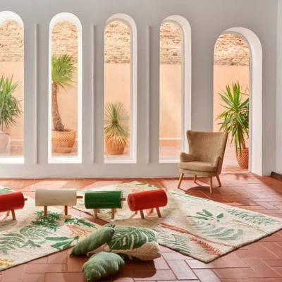 Lorena Canals Washable Rug Botanic In Multi