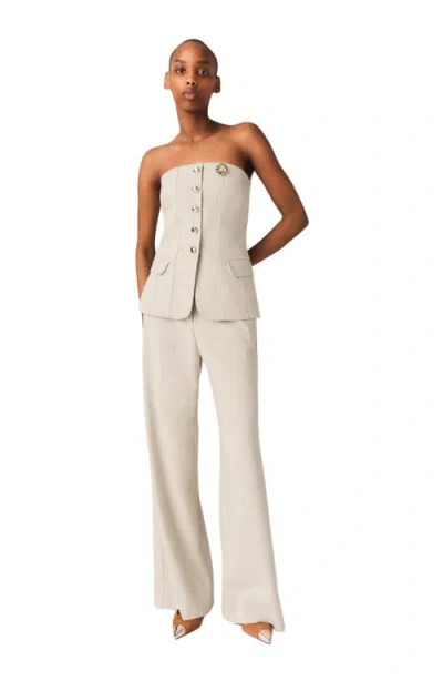 Maje Top Bustier De Tailleur In White