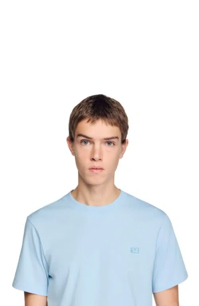 Sandro T-shirt With Double S Patch In Blue
