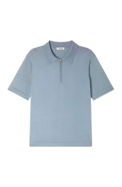 Sandro Knitted Polo Shirt With Zip Collar In Multi