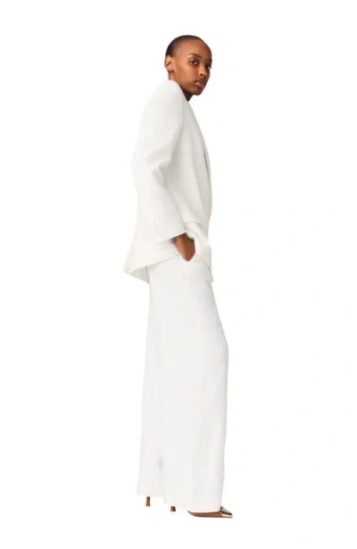 Maje Double-breasted Suit Jacket In White
