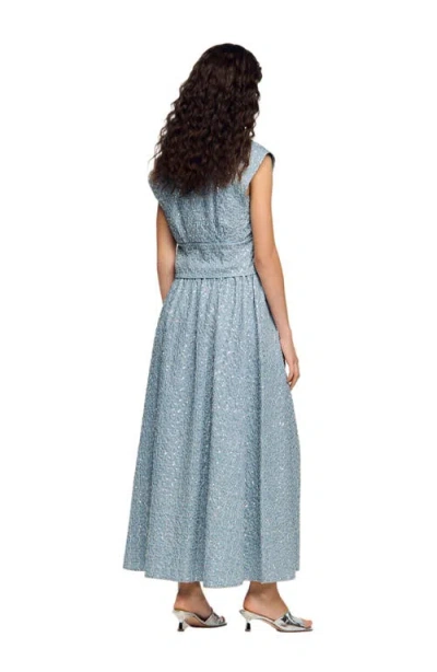 Sandro Womens Blue Sequined Elasticated-waist Woven Maxi Skirt In Blue