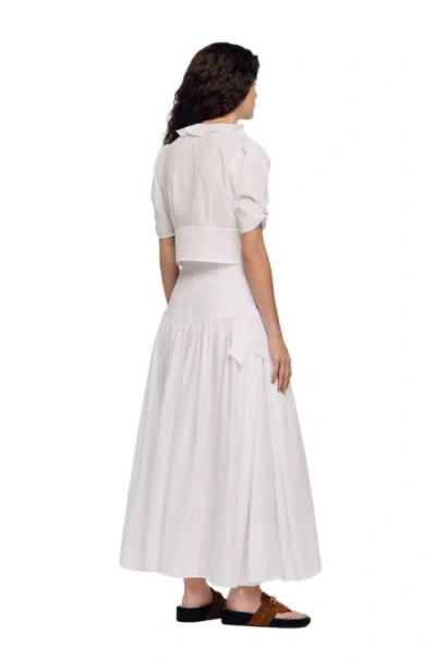 Sandro Ruffled Crop Top In Neutral