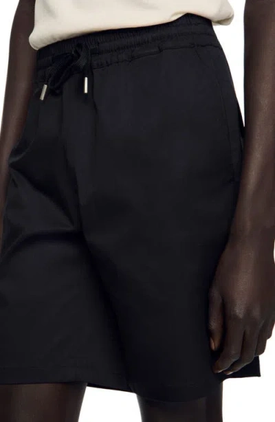 Sandro Cotton Shorts In Black