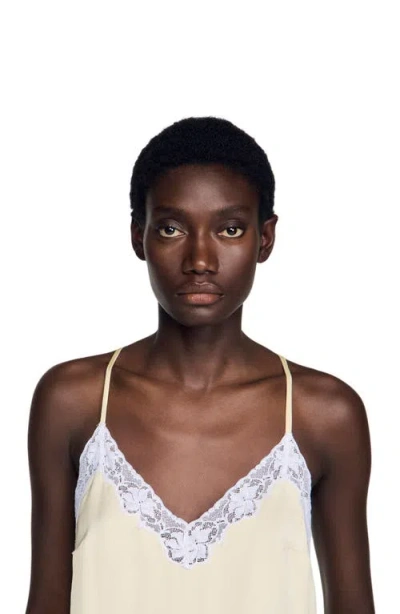 Sandro Ruffled Top In Yellow