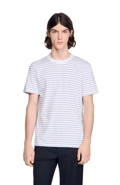Sandro Striped T-shirt In White