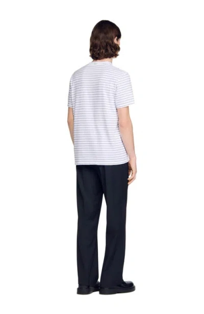 Sandro Striped T-shirt In White