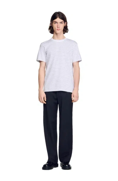 Sandro Striped T-shirt In White