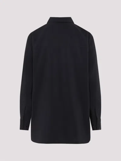 Lemaire Long Sleeves Shirt And Tie Detail In Black